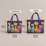 Handcrafted Bag | Five Colourful Hens
