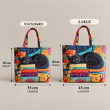 Handcrafted Bag | The Black Cat and the Books